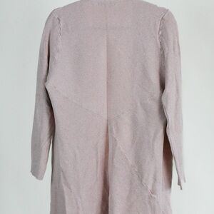 Pink Ribbed Open Cardigan